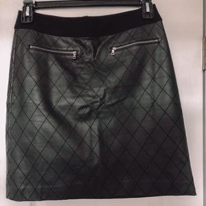 Ann Taylor Black Leather Skirt